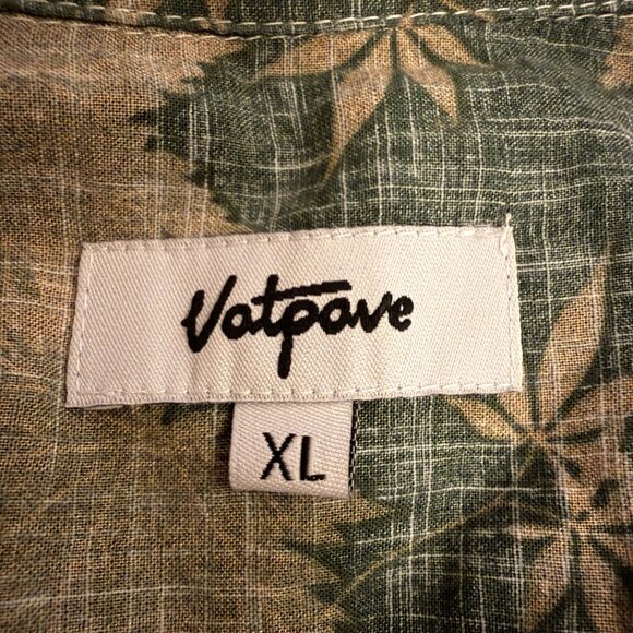 VatPave Hawaiian Aloha Shirt Men's XL  Green Short Sleeve Button Up Vacation - Picture 5 of 6